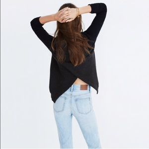 province cross-back pullover sweater in colorblock